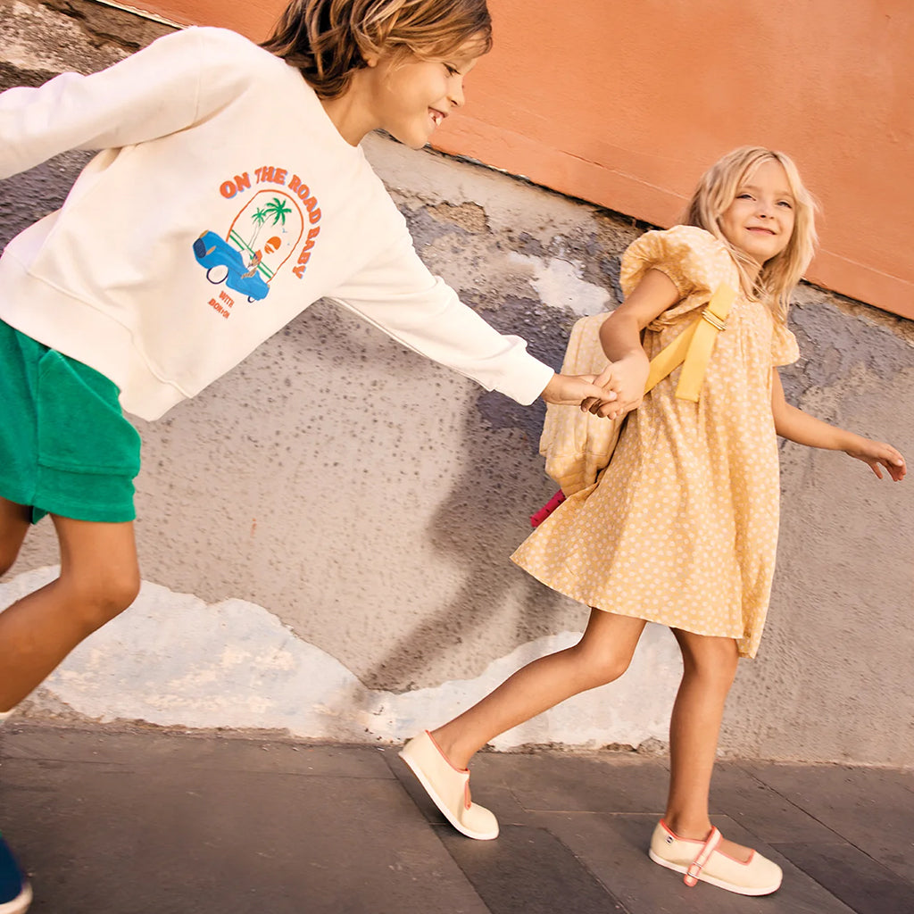 Bonton Child Nala Dress Foulfeur Yellow Floral Print