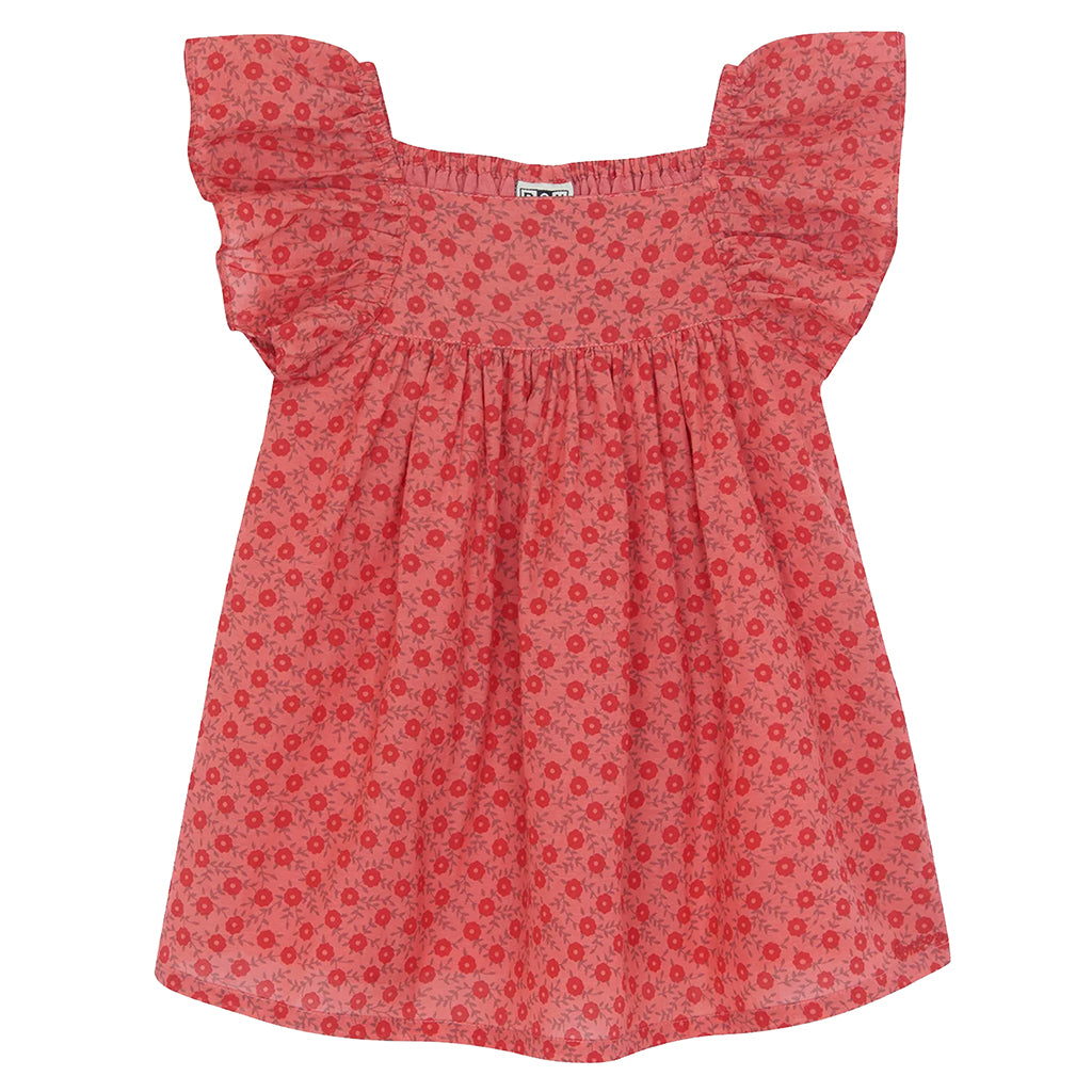Bonton Baby Reve Dress Foulfeur Red Floral Print