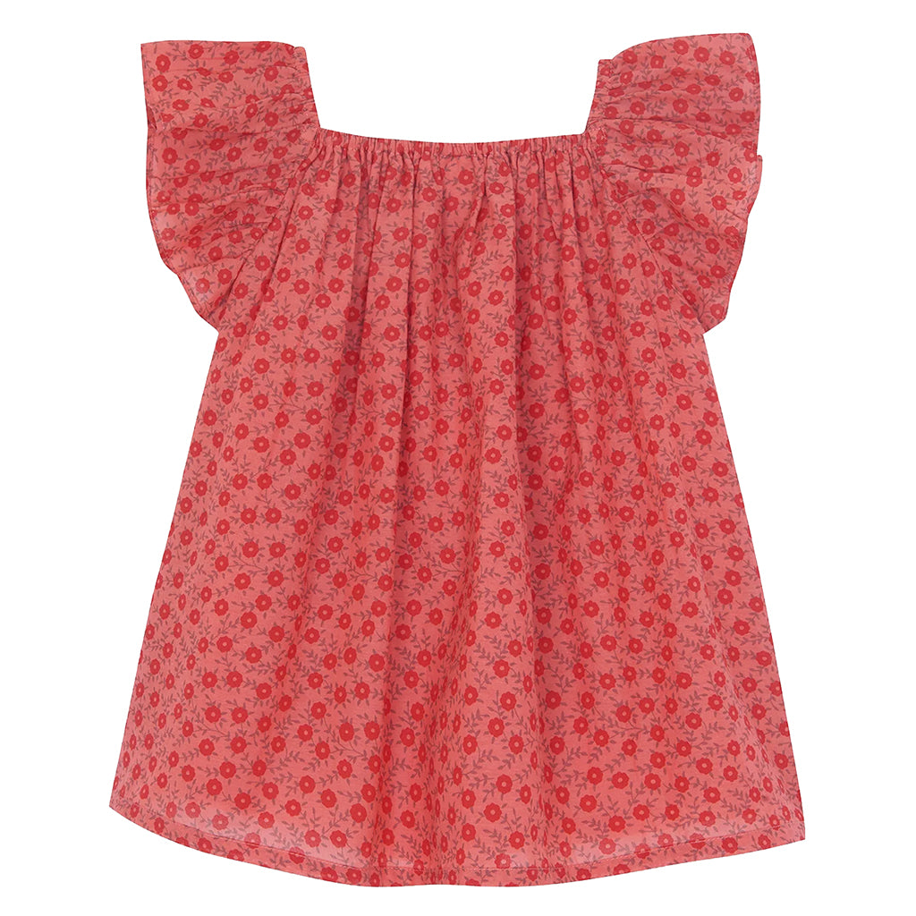 Bonton Baby Reve Dress Foulfeur Red Floral Print