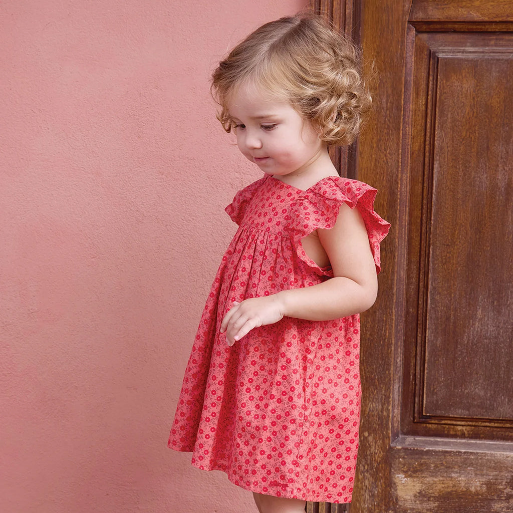 Bonton Baby Reve Dress Foulfeur Red Floral Print