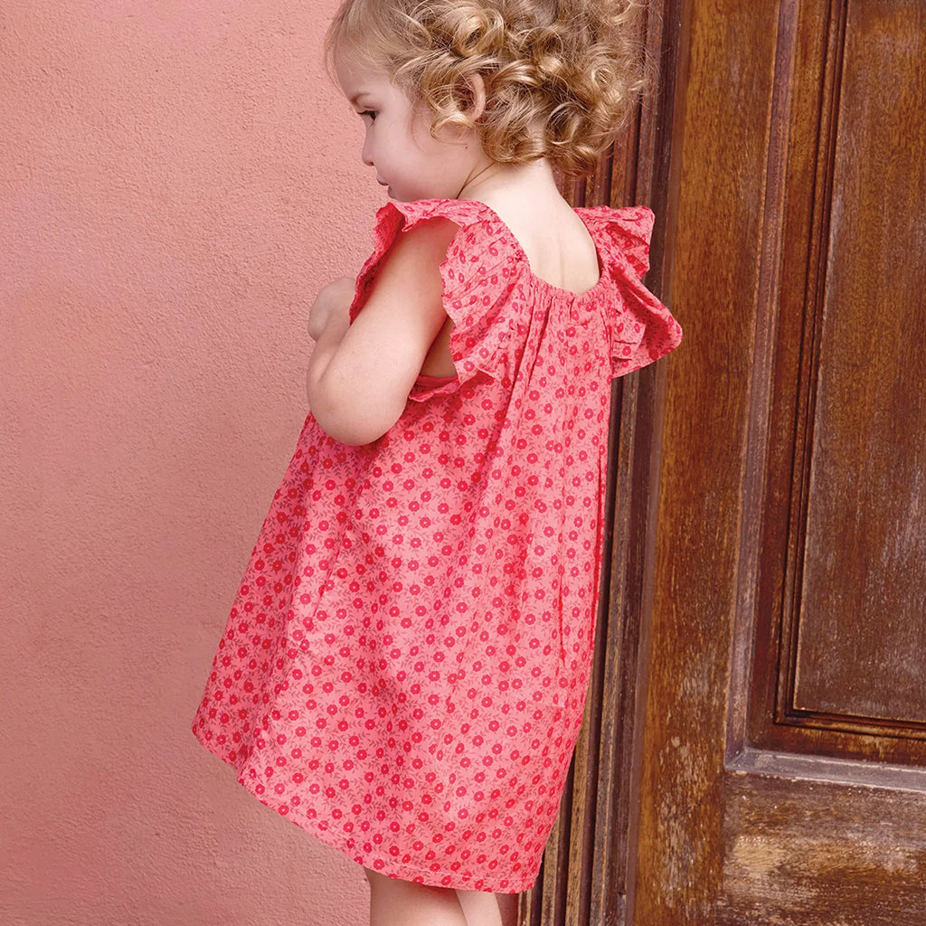 Bonton Baby Reve Dress Foulfeur Red Floral Print