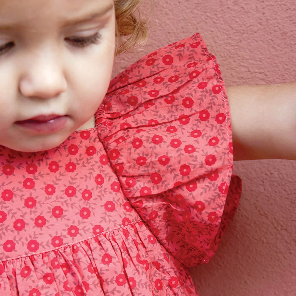 Bonton Baby Reve Dress Foulfeur Red Floral Print