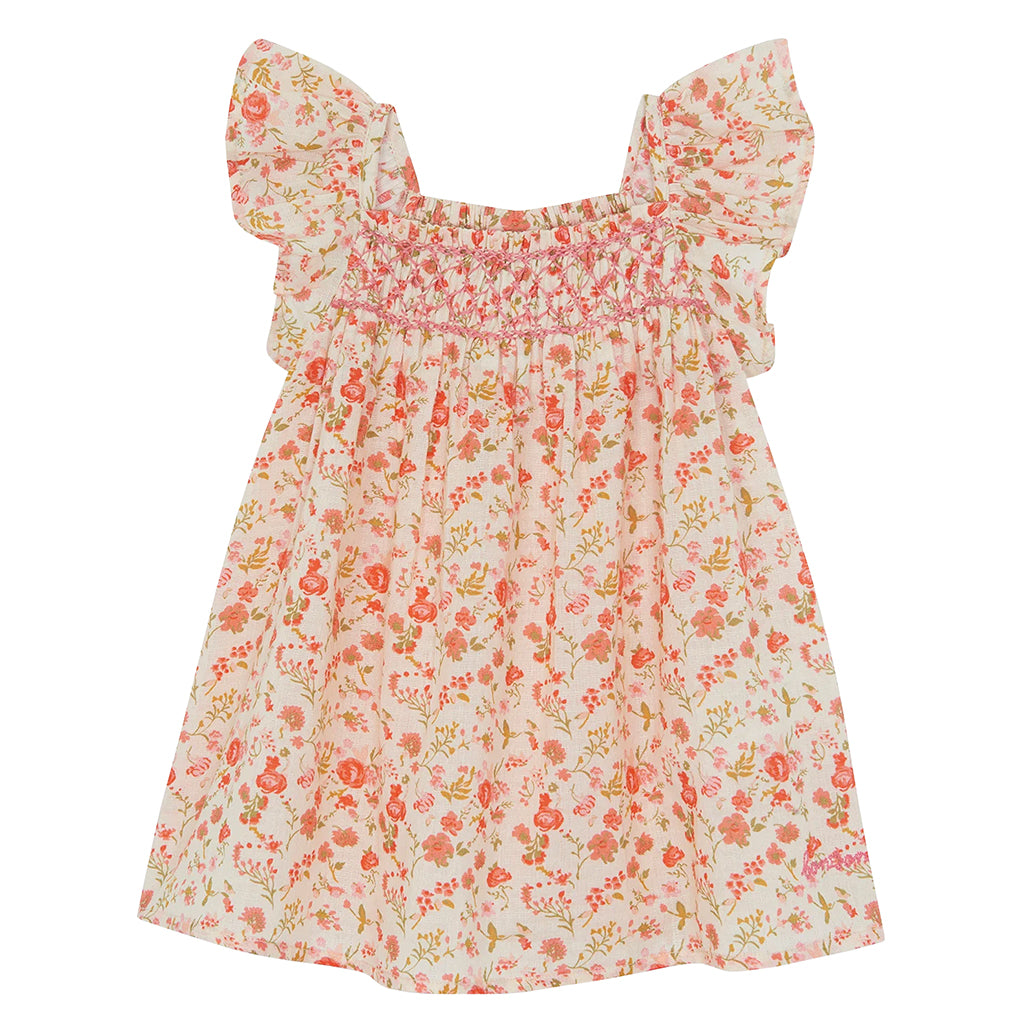 Bonton Baby Louise Dress Red Indiennes Floral Print