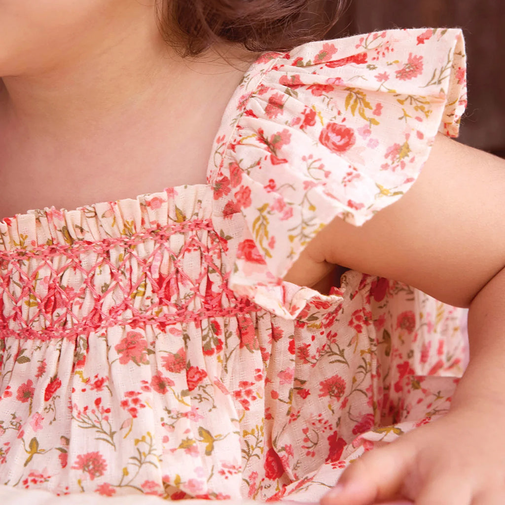 Bonton Baby Louise Dress Red Indiennes Floral Print