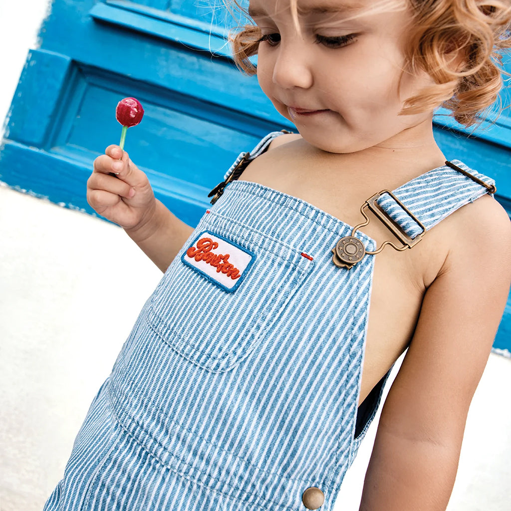 Bonton Baby Nice Short Overalls Oshkosh Blue Stripes