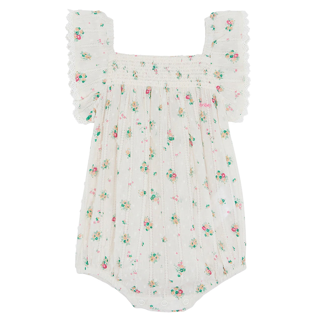 Bonton Baby Lalix Romper Bouquet Coco Floral Print White
