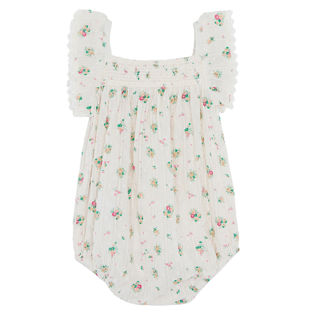 Bonton Baby Lalix Romper Bouquet Coco Floral Print White