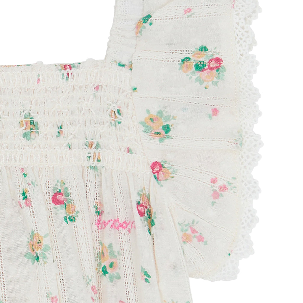 Bonton Baby Lalix Romper Bouquet Coco Floral Print White
