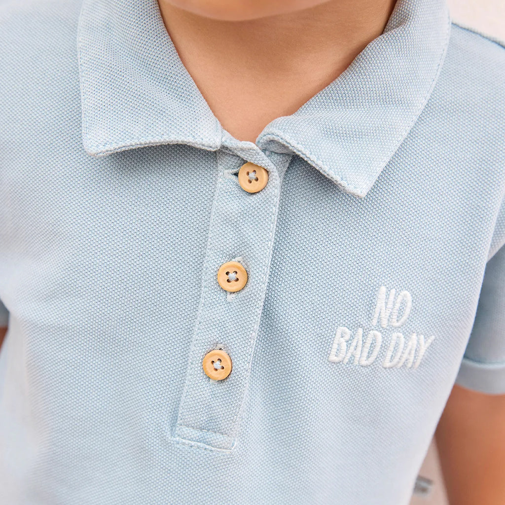 Bonton Baby Lewis Romper Blue Azul