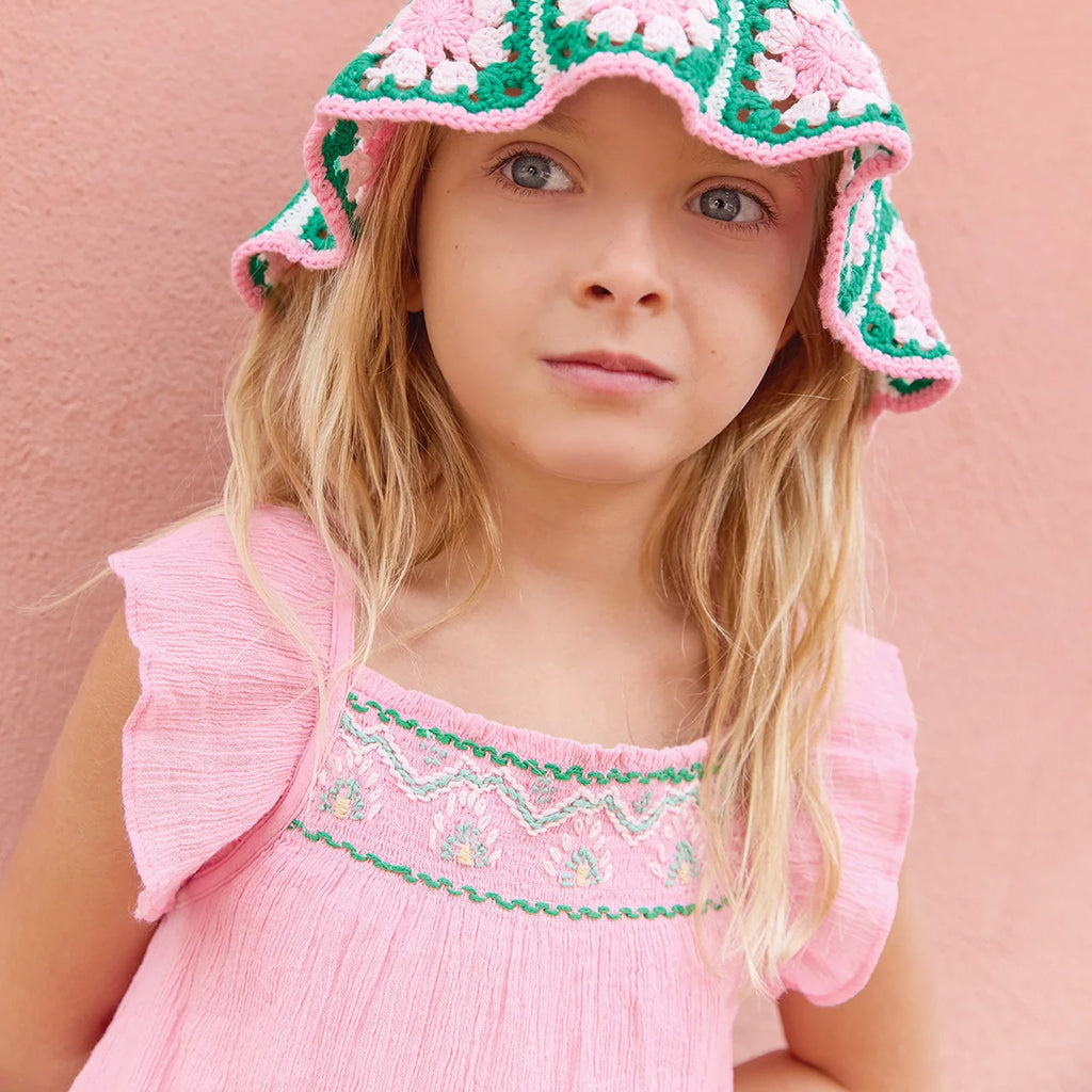 Bonton Child Neptune Dress Fiesta Pink