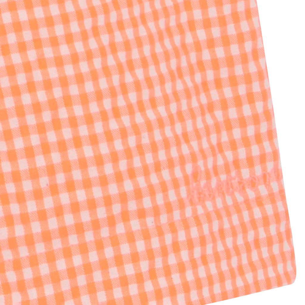 Bonton Child Nonna Dress Florescent Orange Gingham