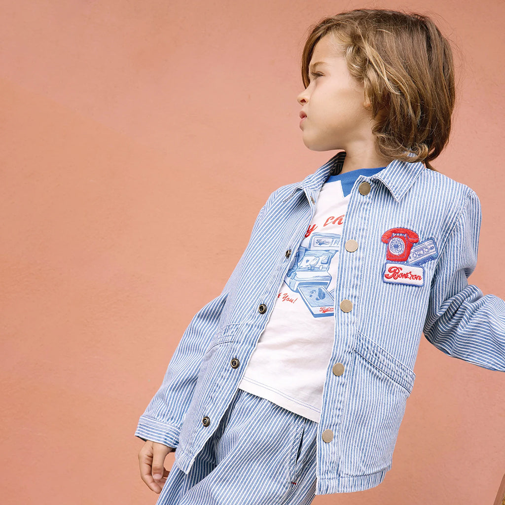 Bonton Child Nineties Jacket Oshkosh Blue Stripes