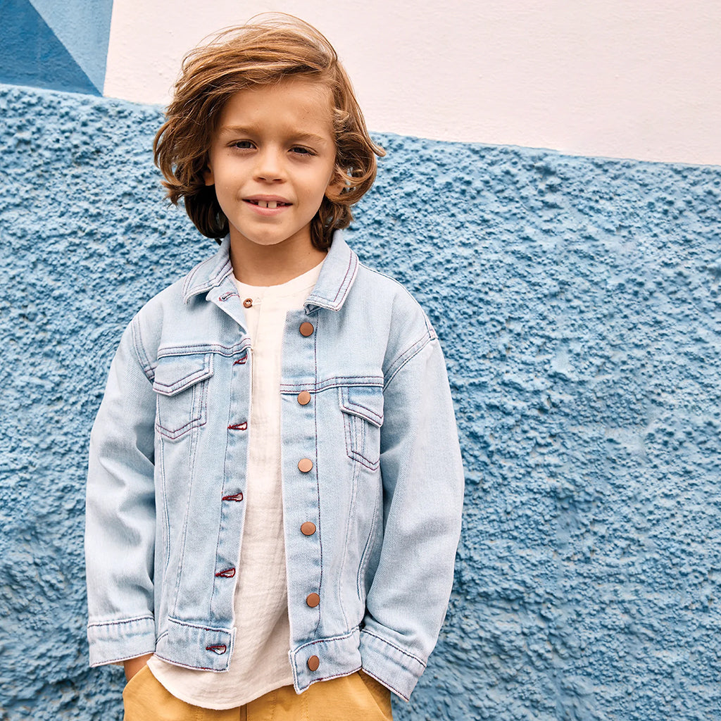 Bonton Child Nael Jacket Bleached Denim Blue