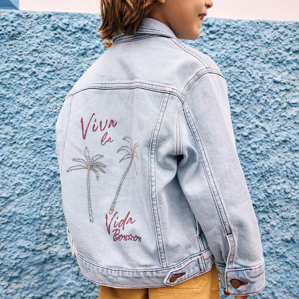 Bonton Child Nael Jacket Bleached Denim Blue