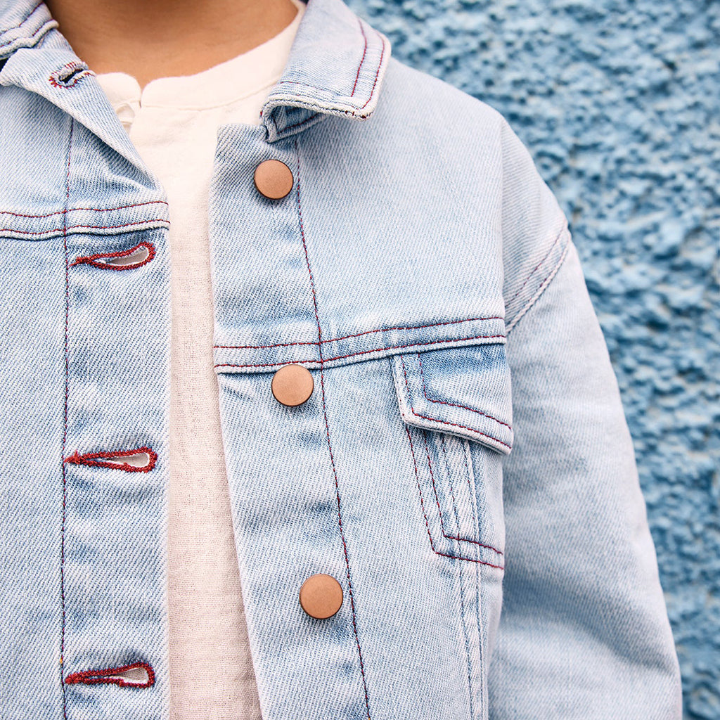 Bonton Child Nael Jacket Bleached Denim Blue