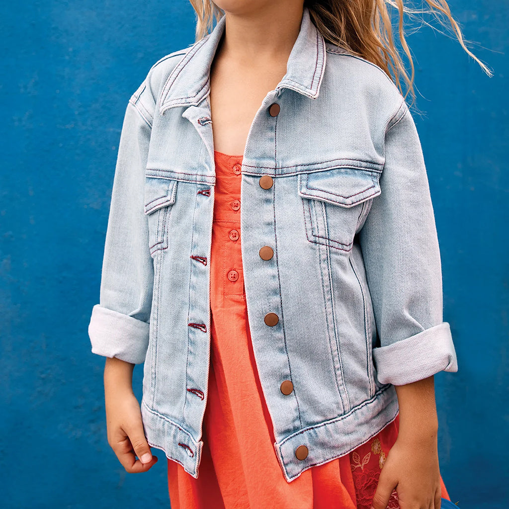 Bonton Child Nael Jacket Bleached Denim Blue