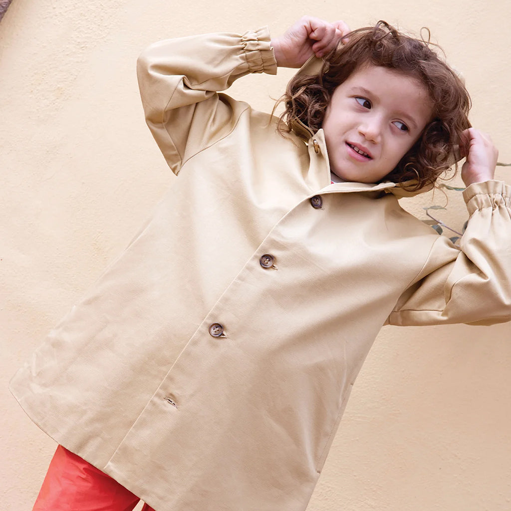 Bonton Child Noudy Trench Coat Straw Beige