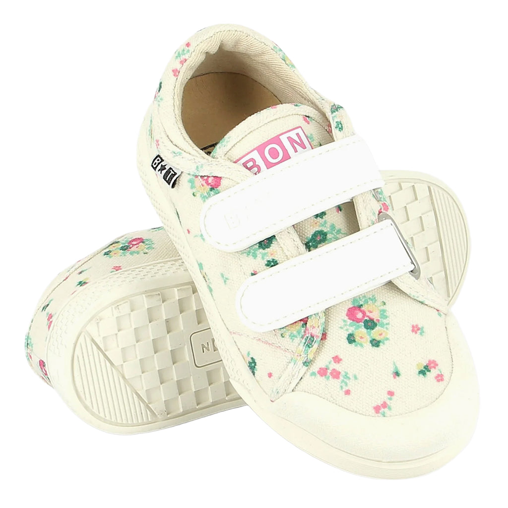 Bonton Child Izy Scratch Shoes Bouquet Coco Floral Print White