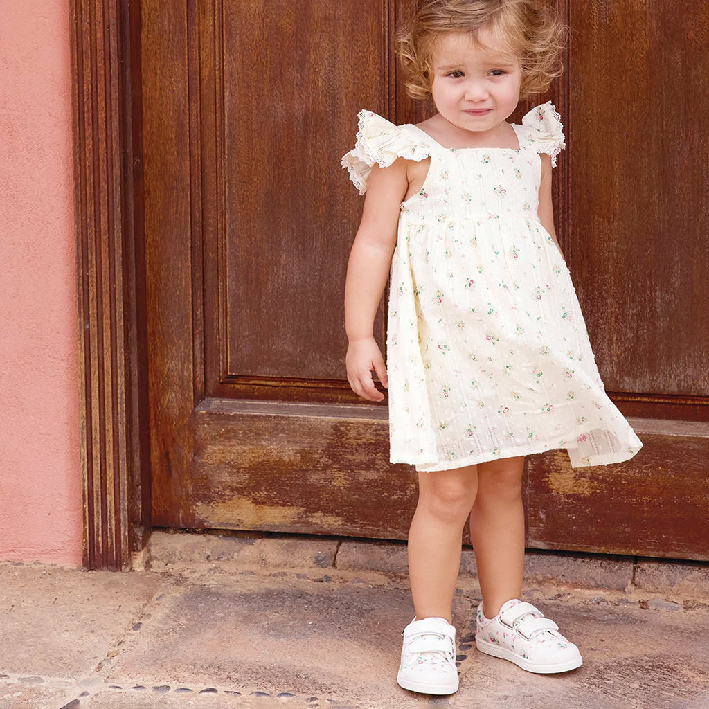 Bonton Child Izy Scratch Shoes Bouquet Coco Floral Print White