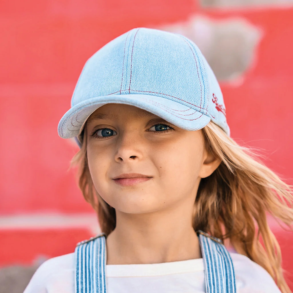 Bonton Child Mycap Hat Bleached Denim Blue