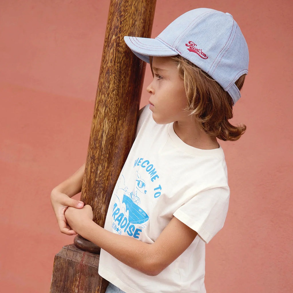 Bonton Child Mycap Hat Bleached Denim Blue