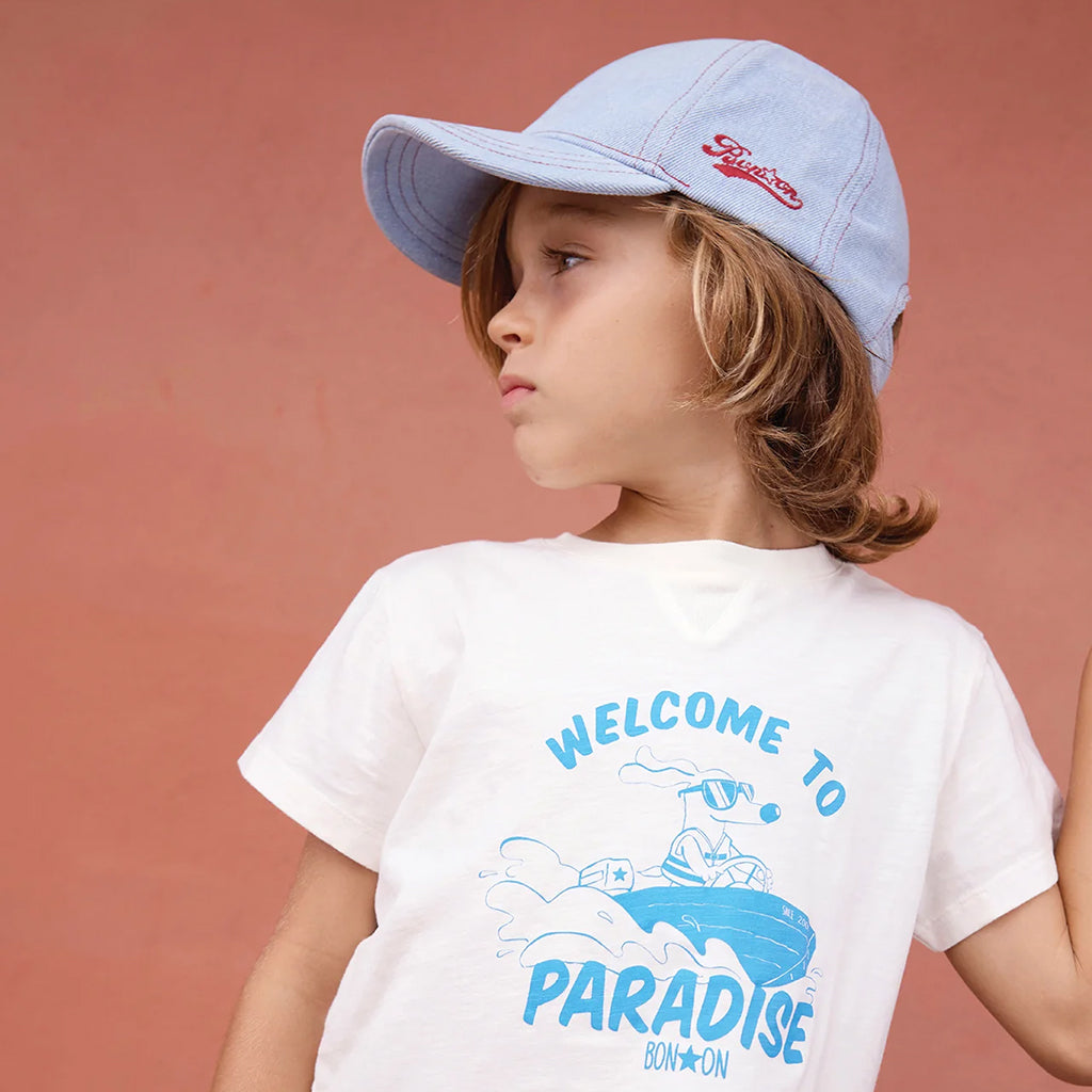 Bonton Child Mycap Hat Bleached Denim Blue
