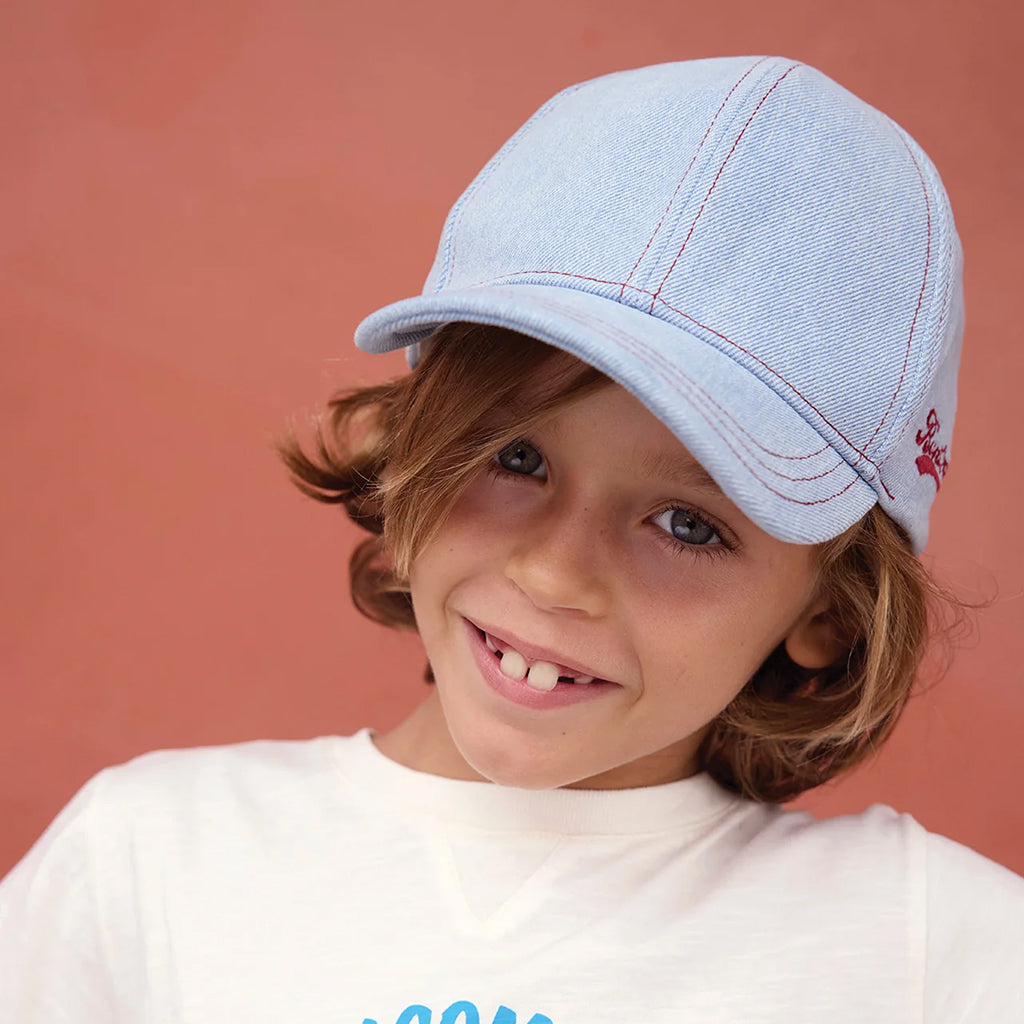 Bonton Child Mycap Hat Bleached Denim Blue