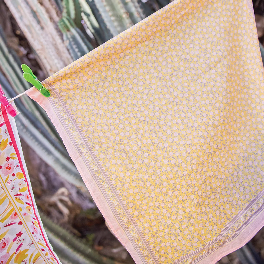 Bonton Child Scarf Foulfleur Yellow Floral Print