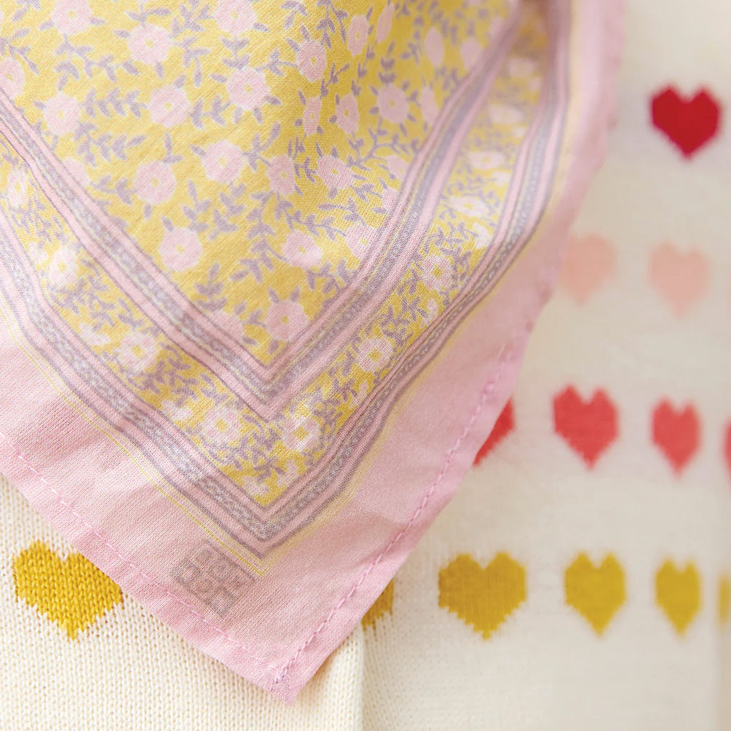 Bonton Child Scarf Foulfleur Yellow Floral Print