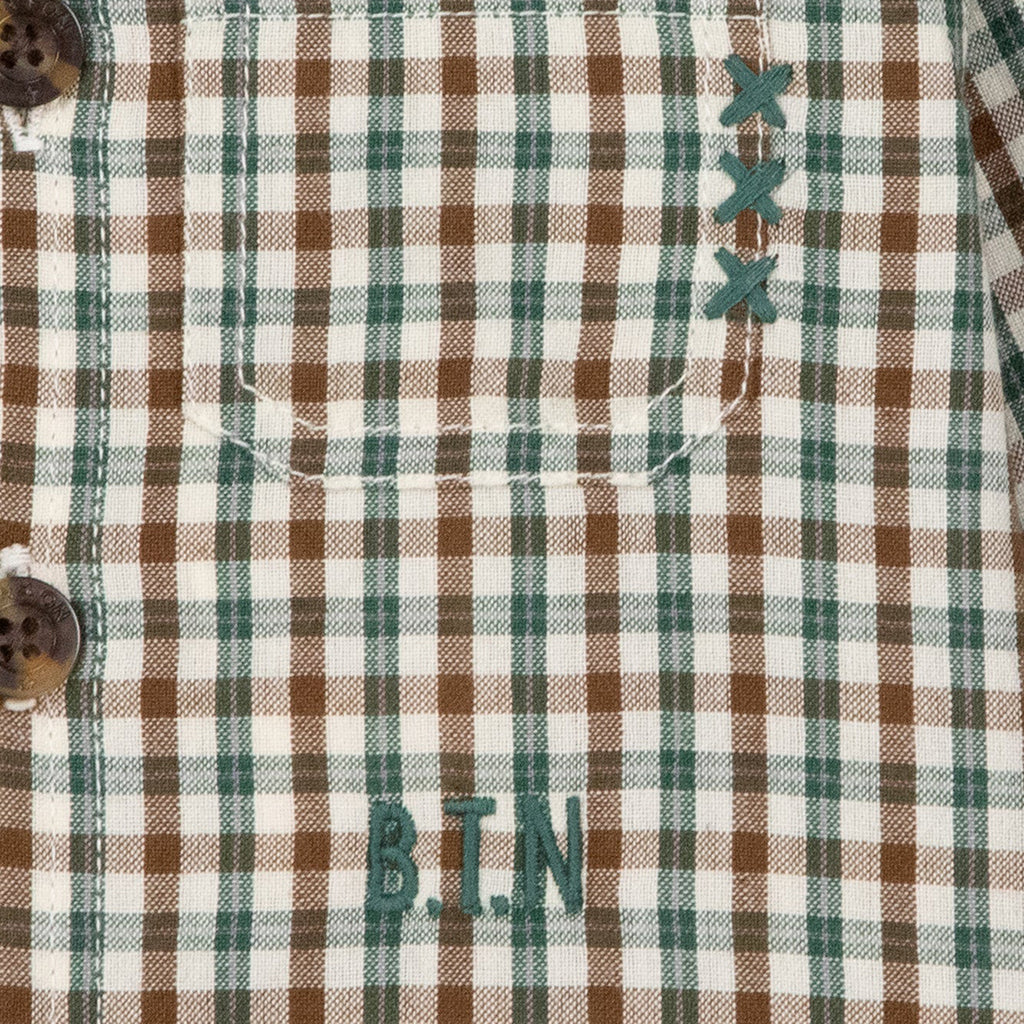 Bonton Baby Paf Shirt Mini Check Sunday Green