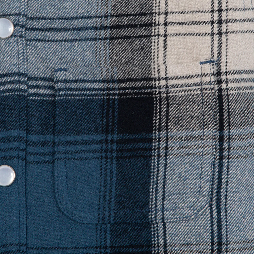 Bonton Child Peace Shirt Plaid Check Boy Blue