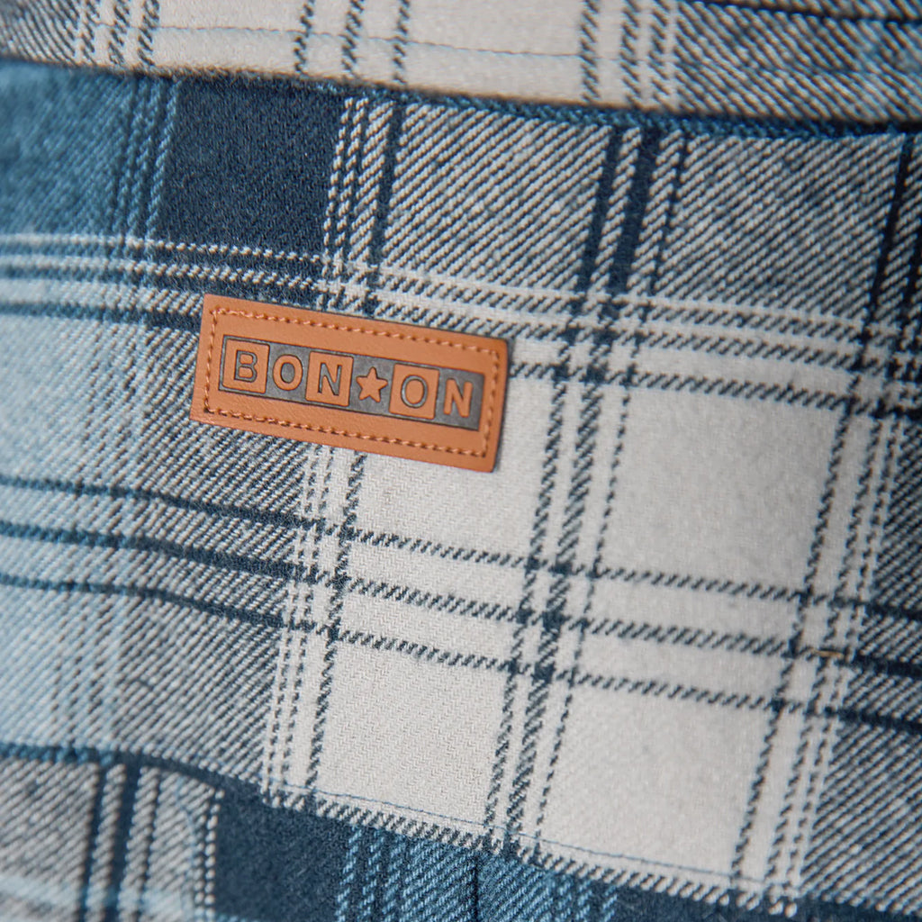 Bonton Child Peace Shirt Plaid Check Boy Blue