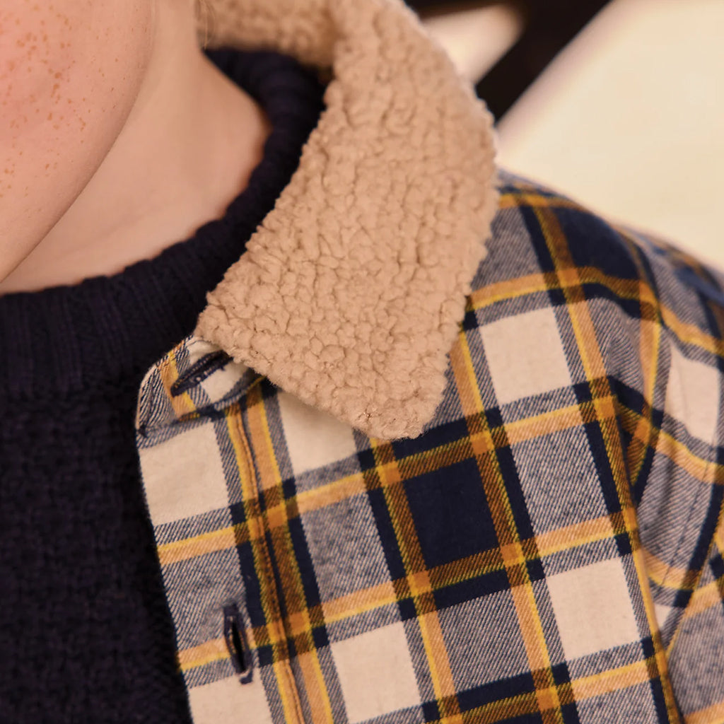Bonton Child Piloti Shirt Plaid Fish Blue Checks