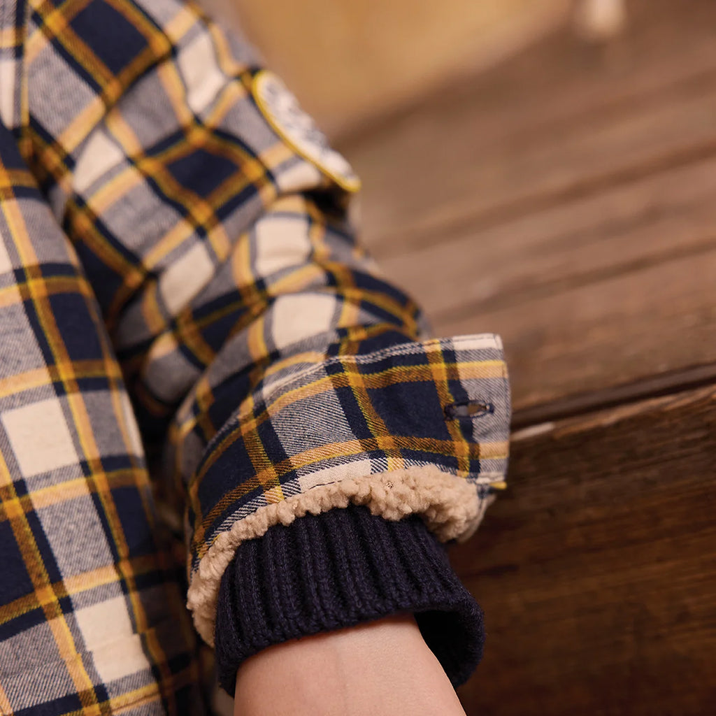 Bonton Child Piloti Shirt Plaid Fish Blue Checks
