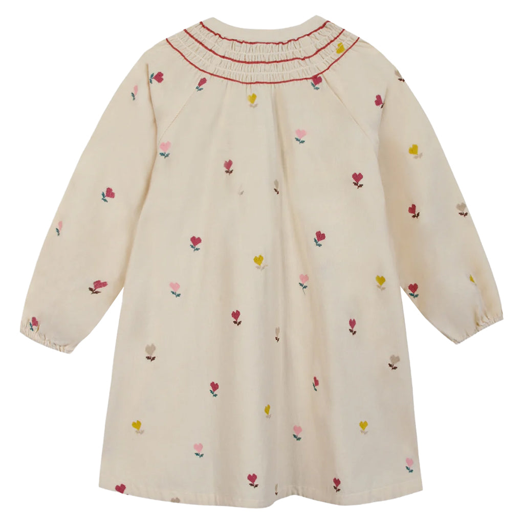 Bonton Child Poupee Dress Cream Heart Flower Print