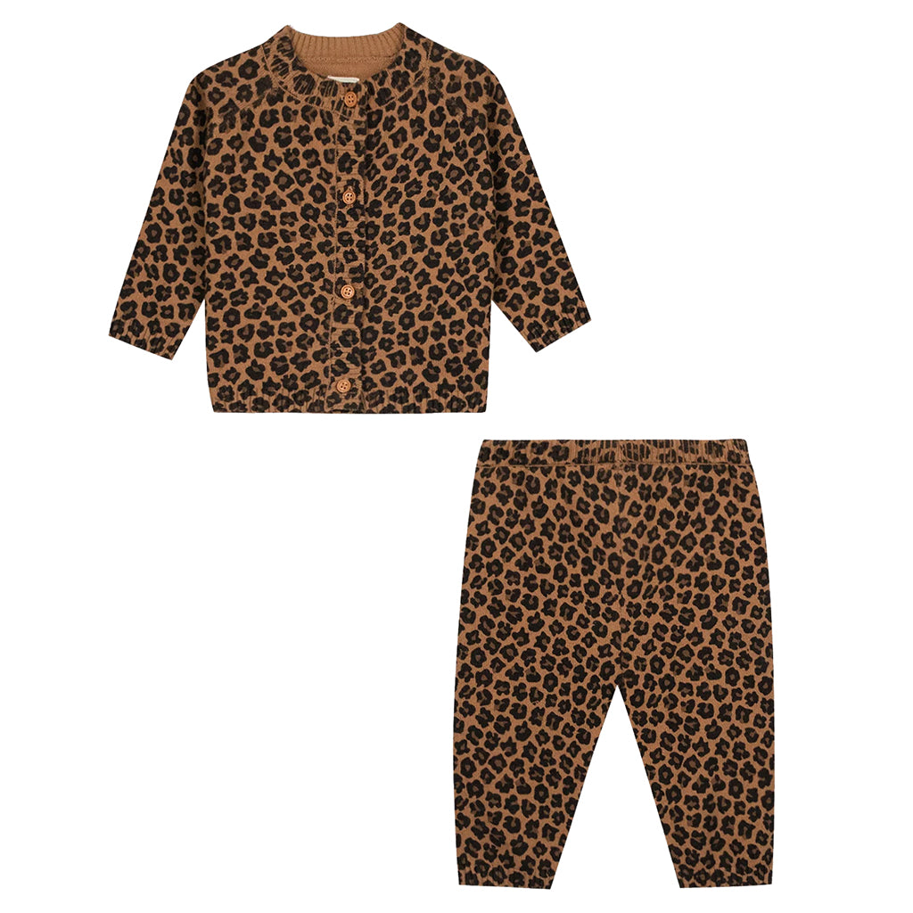 Bonton Baby Toudou Leo Two Piece Set Leopard Print Brown