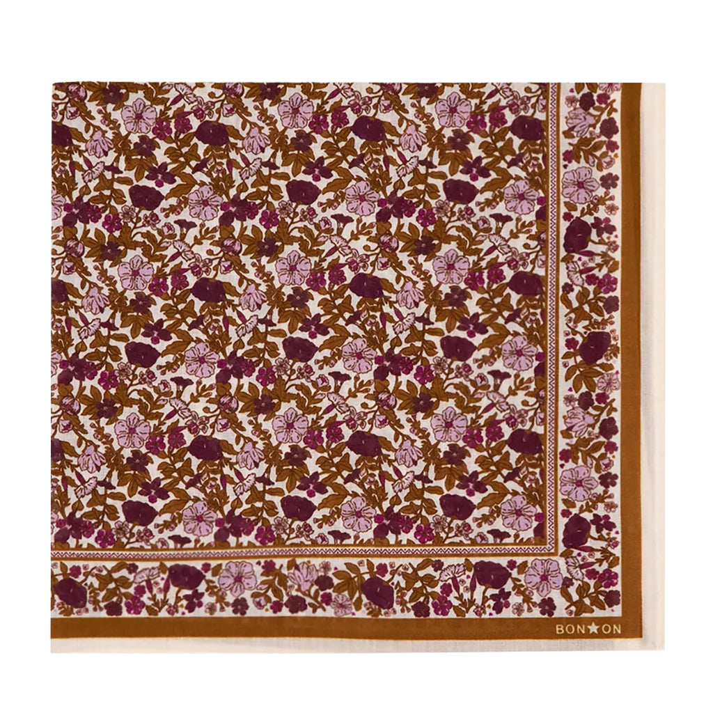 Bonton Child London Scarf Swinging London Flower Print Purple