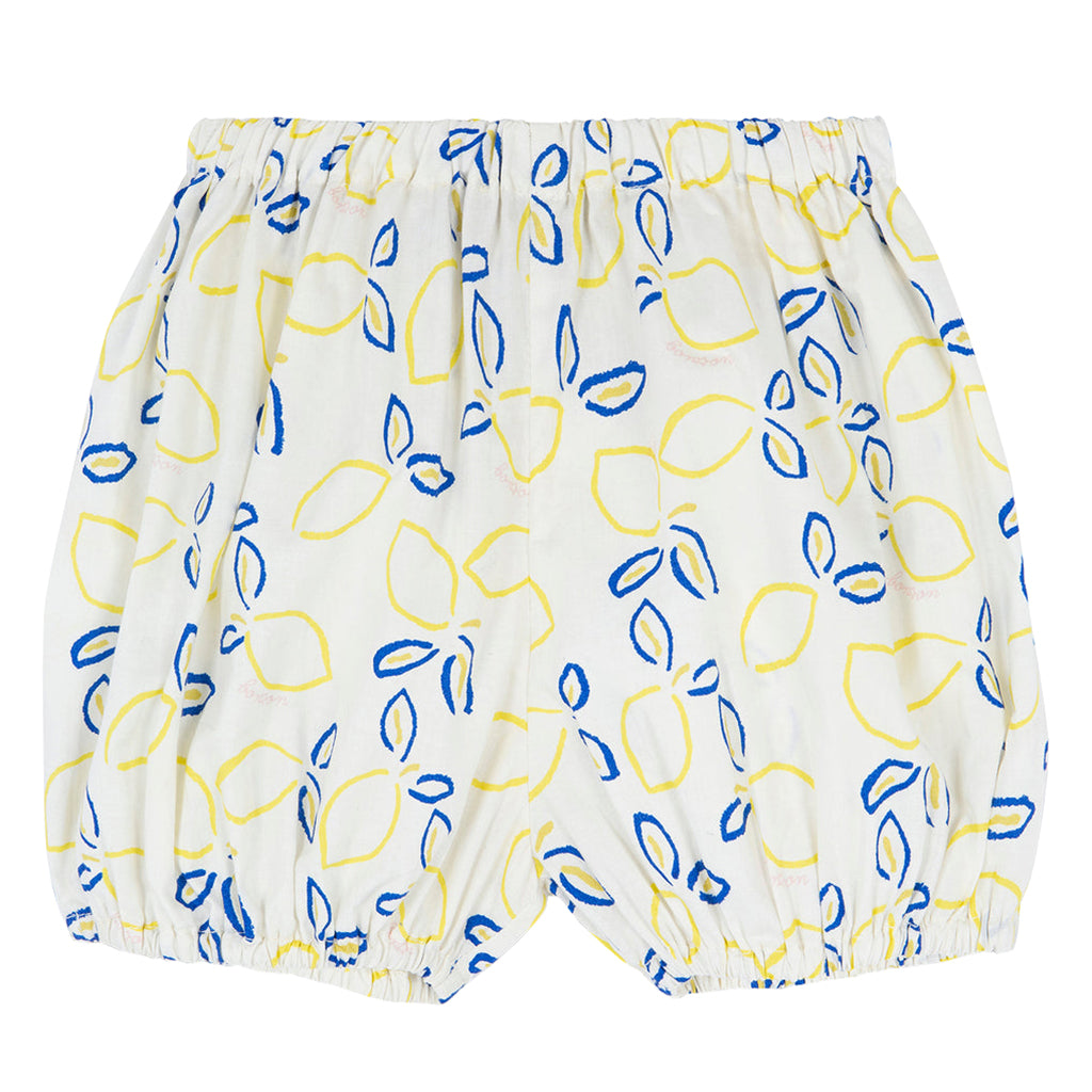 Bonton Baby Girl Bombe Shorts Ecru White Lemon Print