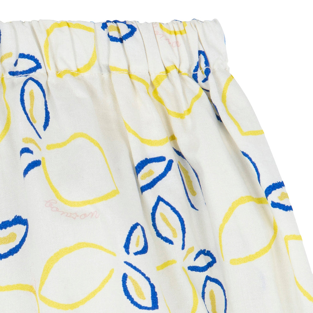 Bonton Baby Girl Bombe Shorts Ecru White Lemon Print