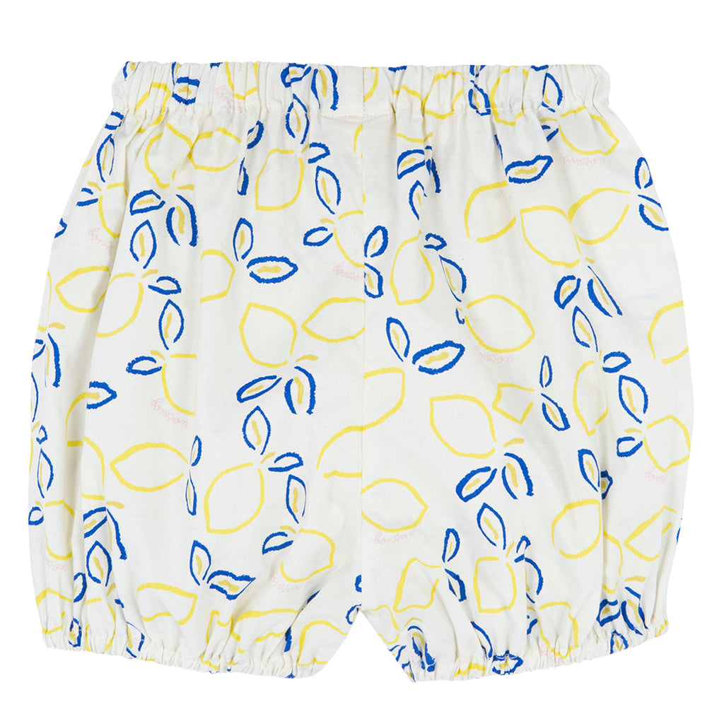 Bonton Baby Girl Bombe Shorts Ecru White Lemon Print