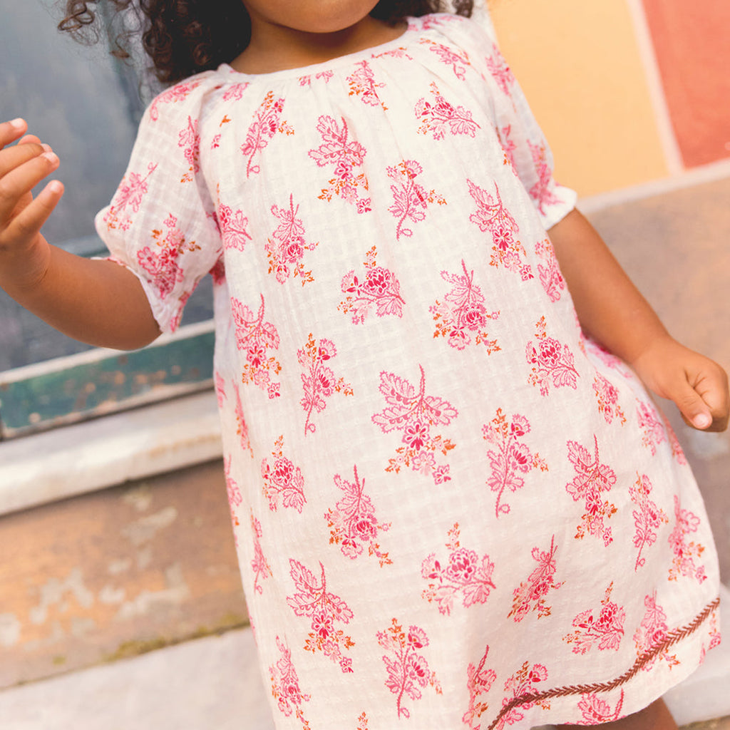 Bonton Baby Girl Colombe Dress Toscana Pink Floral Print