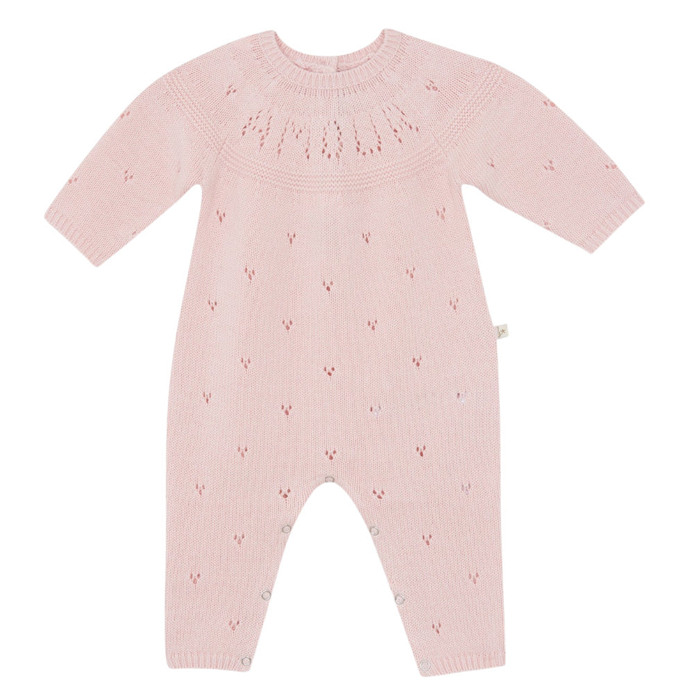 Bonton Baby Lalaland Knit Jumpsuit Rose Blossom Pink