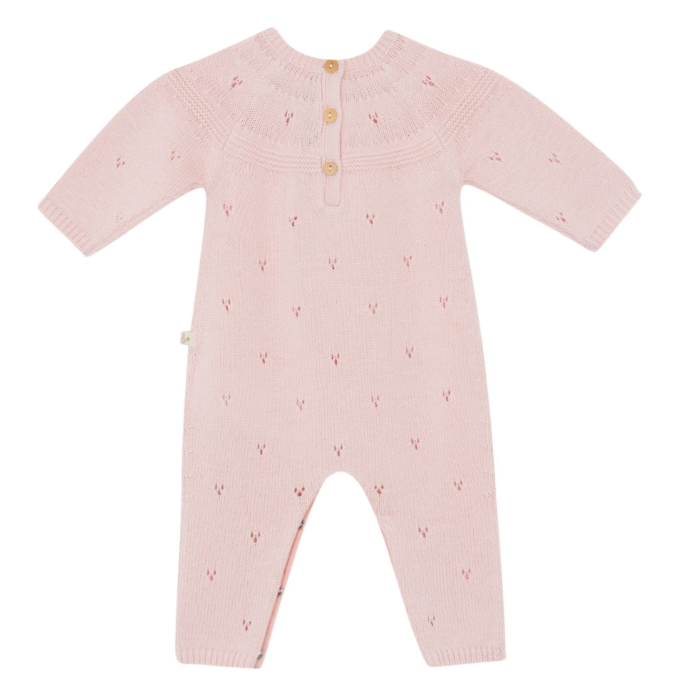 Bonton Baby Lalaland Knit Jumpsuit Rose Blossom Pink