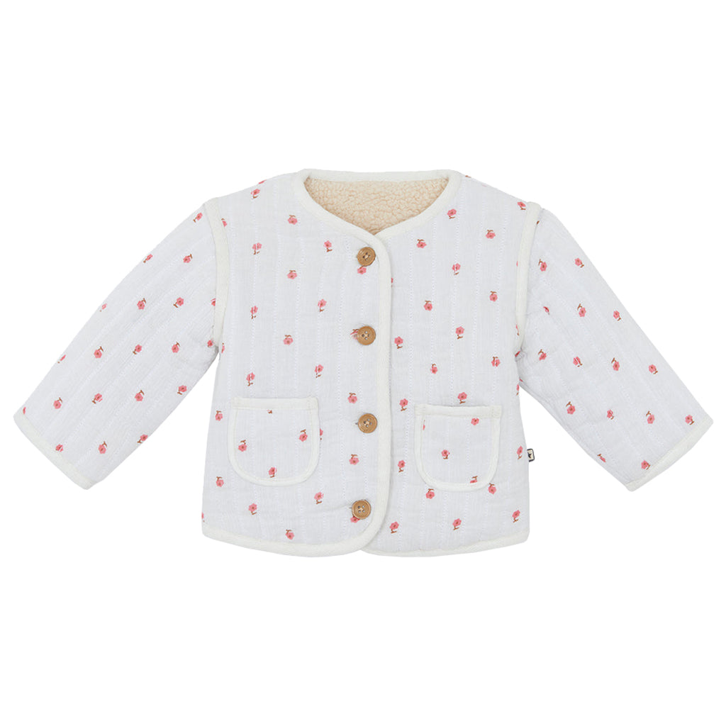 Bonton Baby Girl Louana Jacket Ecru Cream Floral