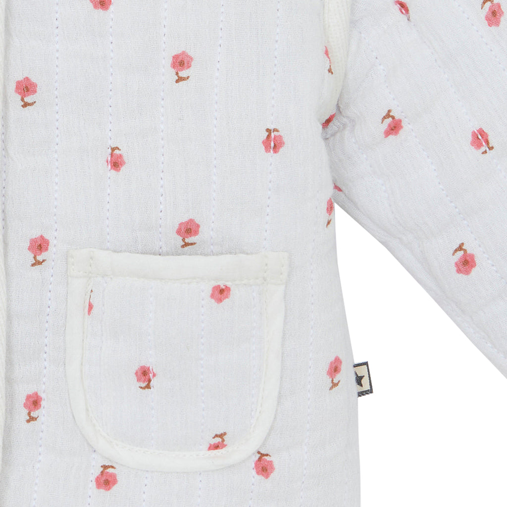 Bonton Baby Girl Louana Jacket Ecru Cream Floral