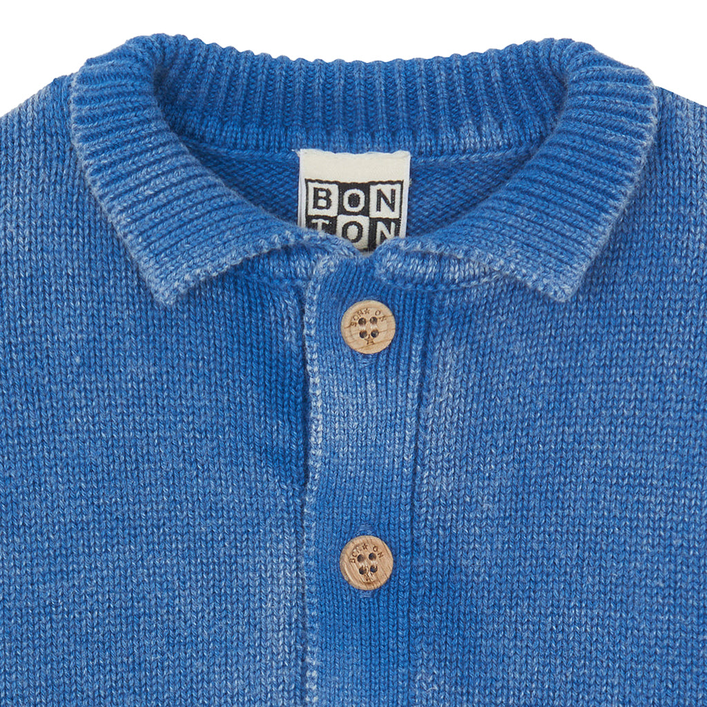 Bonton Baby Boy Lucien Cardigan Mediterranean Blue
