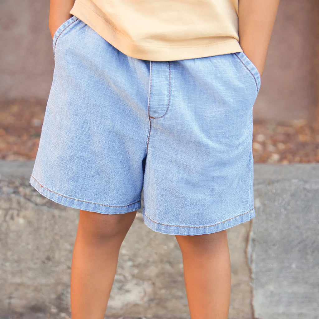 Bonton Baby Boy Lyon Shorts Light Chambray Blue