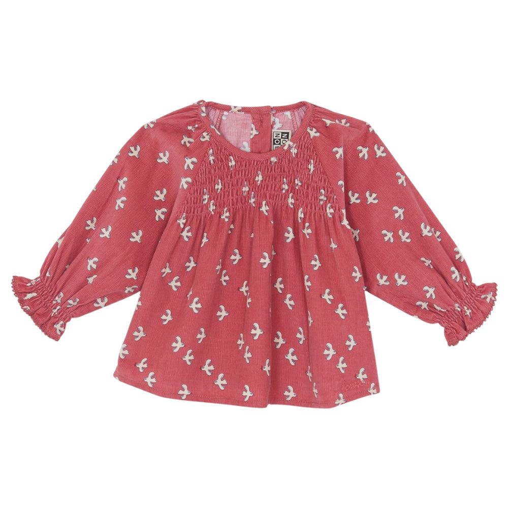 Bonton Baby Mathilde Blouse Pink Little Birdy Print