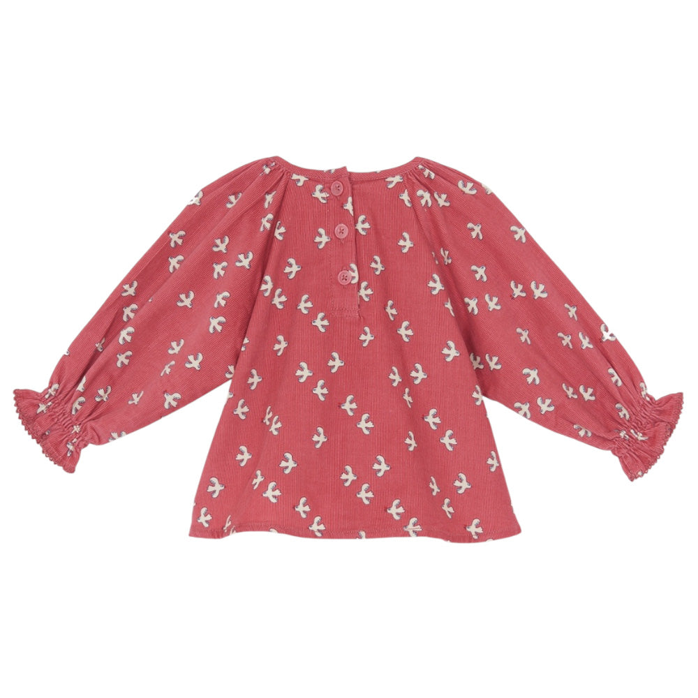 Bonton Baby Mathilde Blouse Pink Little Birdy Print