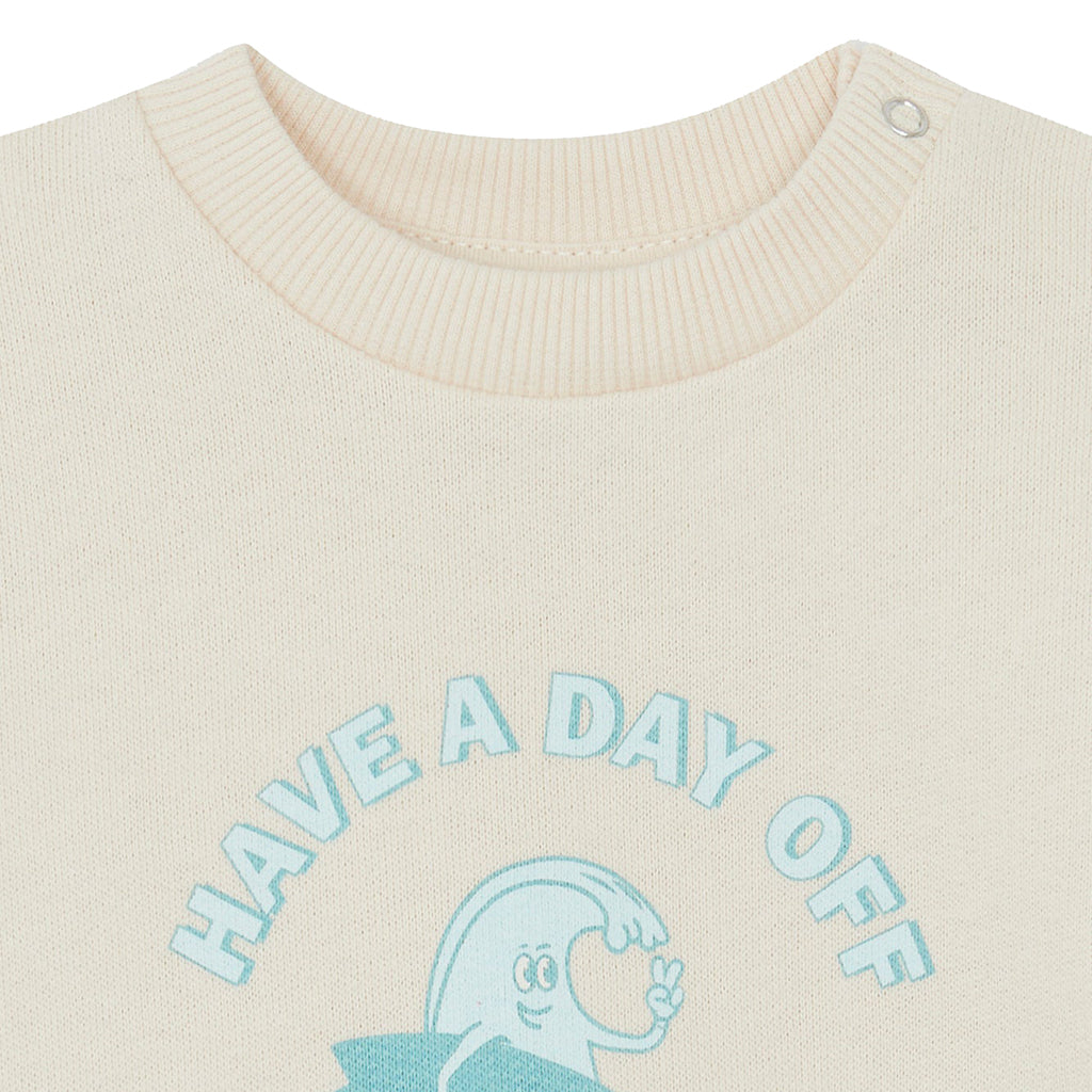Bonton Baby Boy Smily Dayoff Sweatshirt Pannacotta Cream